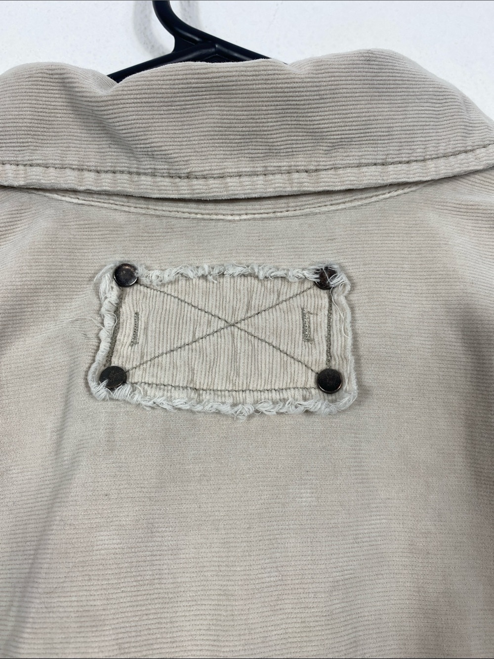 Free People Baby Corduroy Oversized Button Down Shirt Beige Small 100% Cotton - Picture 9 of 16